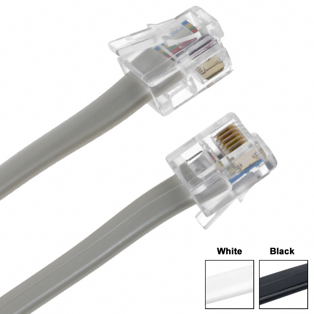 Modular Cable Plug to Plug 6p6c (RJ11, RJ12, RJ14, RJ25) 14.00' (4.27m) Unshielded